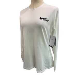 XL Nike Womens New Softball Shirt White Dri-Fit Long Sleeve AV6641